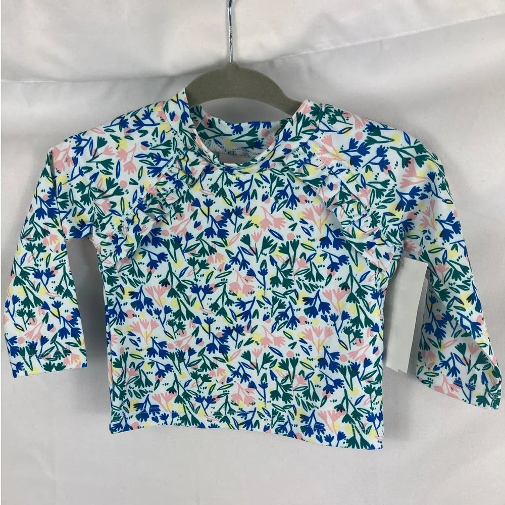 NWT Tucker & Tate Girls Swimwear Sprigs Ruffle Top 3M